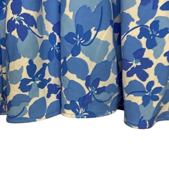 Women's One Piece Seawaves Blue White Floral Swim Dress Swimsuit Bathing Suit 10 - Picture 7 of 10